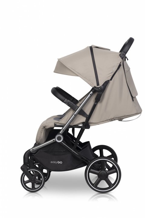 Carucior pentru copii gemeni, EasyGo Echo 2 in 1, omologat EN1888, Pliabil, cu Landouri textile, copertine independente reglabile si detasabile, suspensii, spatar reglabil, cu 2 huse de picioruse incluse, Savana Beige - 6