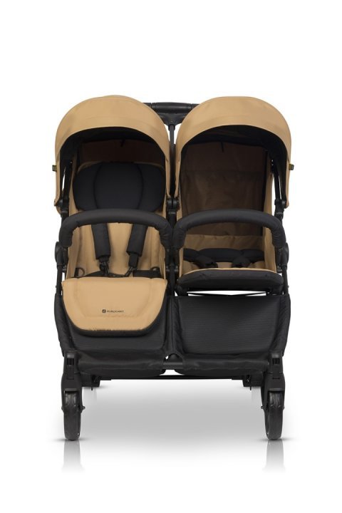 Carucior pentru gemeni 2 in 1, Euro Cart Doblo Camel, cu Landouri, pliabil, cu suspensii, spatar reglabil, copertina reglabila si accesorii incluse, greutate maxim admisa 22 kg - 3