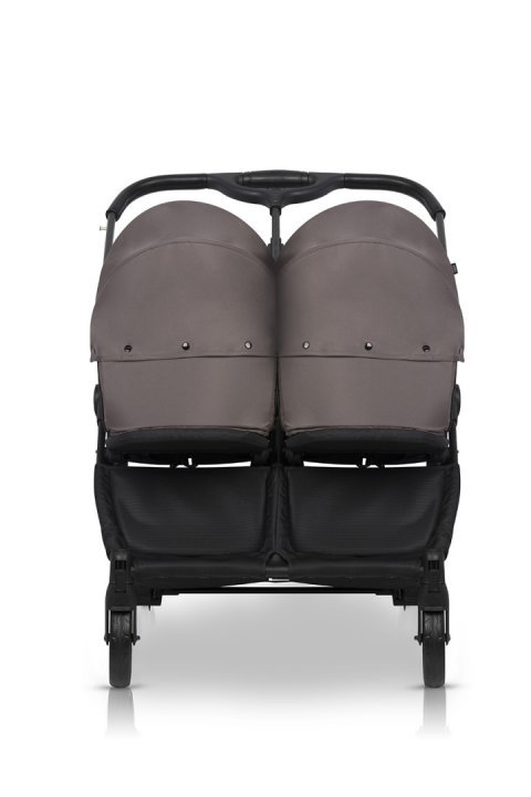Carucior pentru gemeni 2 in 1, Euro Cart Doblo Taupe, cu Landouri, pliabil, cu suspensii, spatar reglabil, copertina reglabila si accesorii incluse, greutate maxim admisa 22 kg - 2