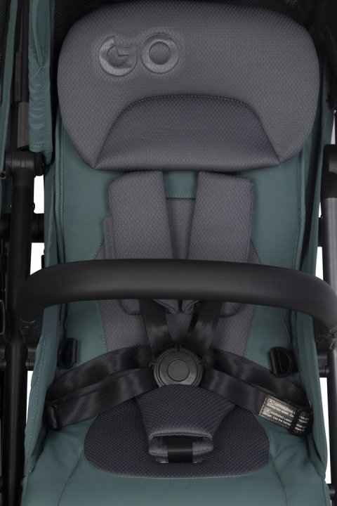 Carucior pentru gemeni EasyGo Echo, ultrapliabil, cu suspensii, spatar si suport picioare reglabile, usor si manevrabil, omologat EN1888, accesorii incluse, Sage Green - 2