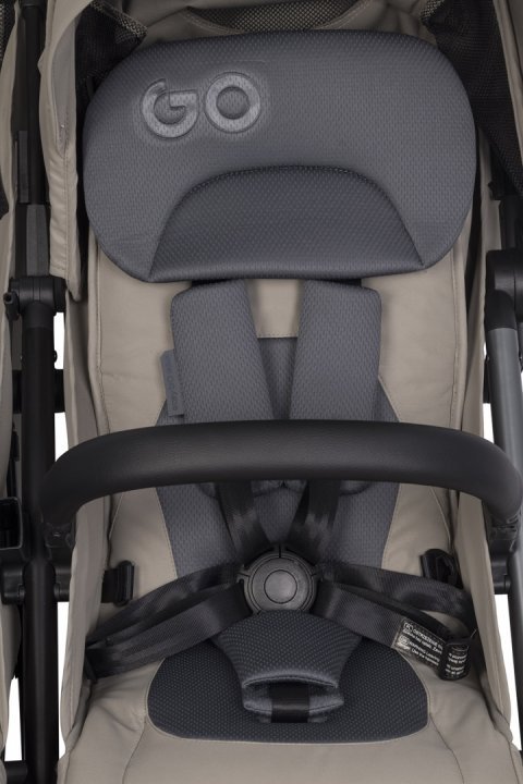 Carucior pentru gemeni EasyGo Echo, ultrapliabil, cu suspensii, spatar si suport picioare reglabile, usor si manevrabil, omologat EN1888, accesorii incluse, Savana Beige - 2
