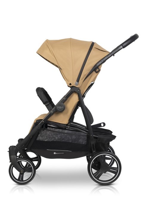 Carucior pentru gemeni Euro Cart Doblo, cu Spatar si Suport pentru picioare reglabile individual, copertina reglabila, husa calduroasa pentru picioare, frana actionata prin pedala, de la nastere pana la 22 kg, Camel - 3