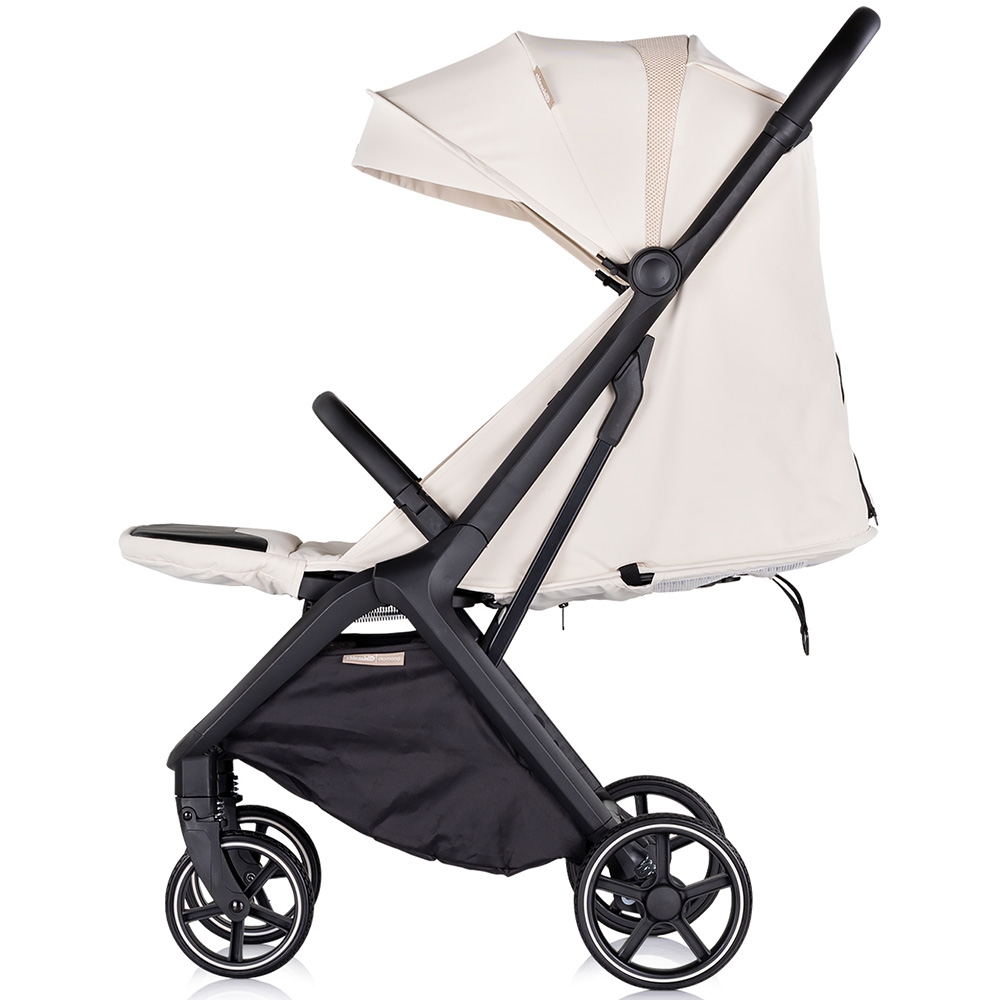 Carucior pentru copii Chipolino Diamond biscotta, Cadru aluminiu, Spatar reglabil, suport picioare reglabil, Suspensii, greutate suportata 22 kg - 1