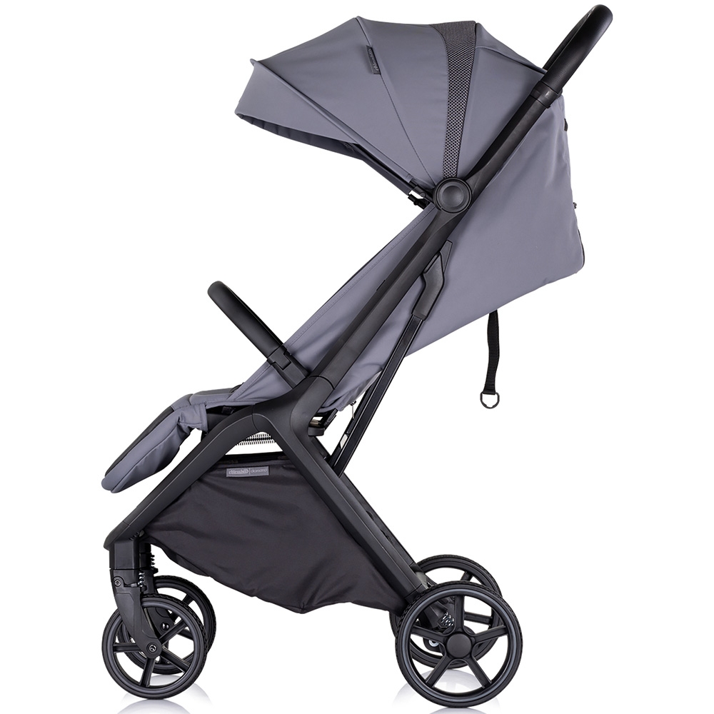 Carucior pentru copii Chipolino Diamond cloud grey, Cadru aluminiu, Spatar reglabil, suport picioare reglabil, Suspensii, greutate suportata 22 kg