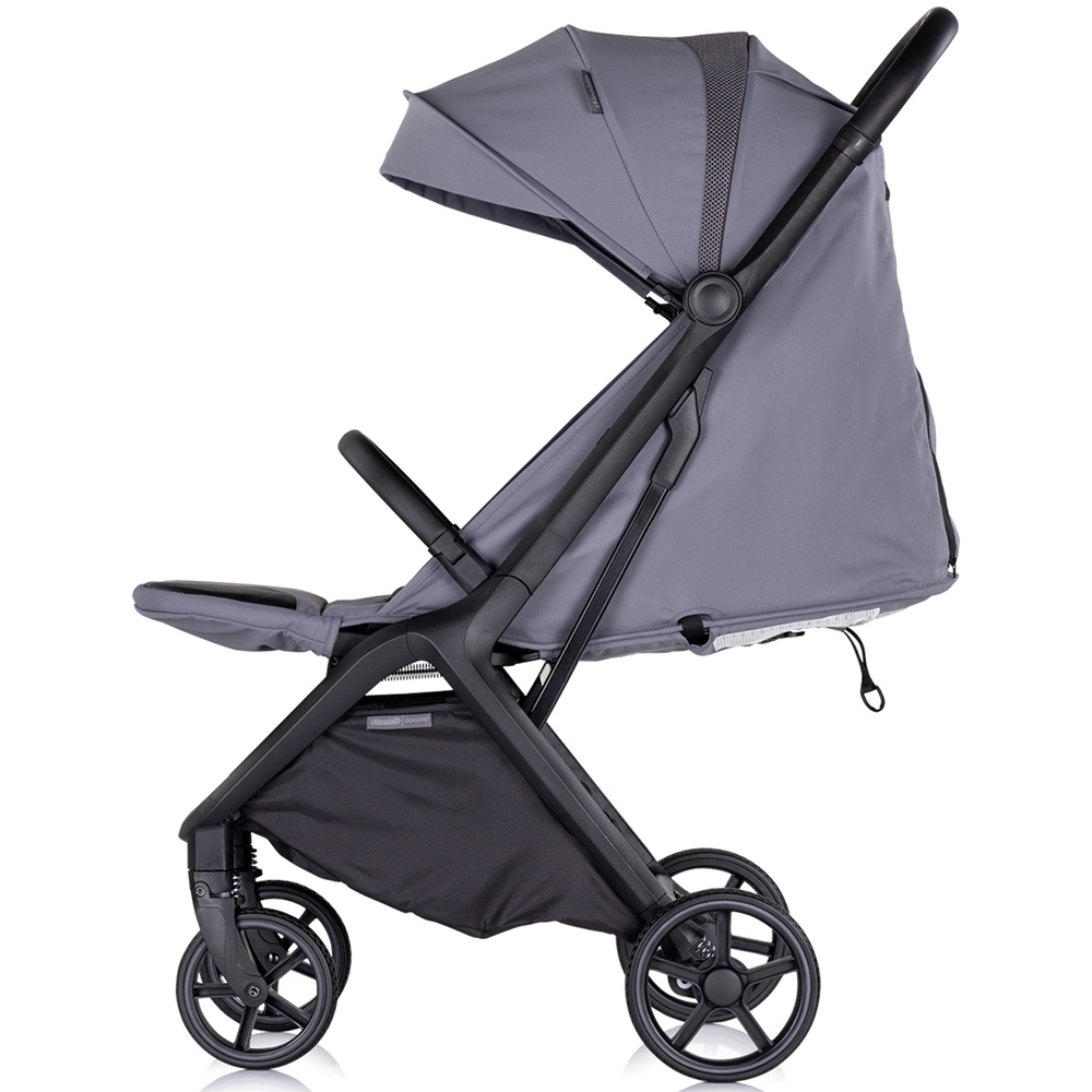 Carucior pentru copii Chipolino Diamond cloud grey, Cadru aluminiu, Spatar reglabil, suport picioare reglabil, Suspensii, greutate suportata 22 kg - 1