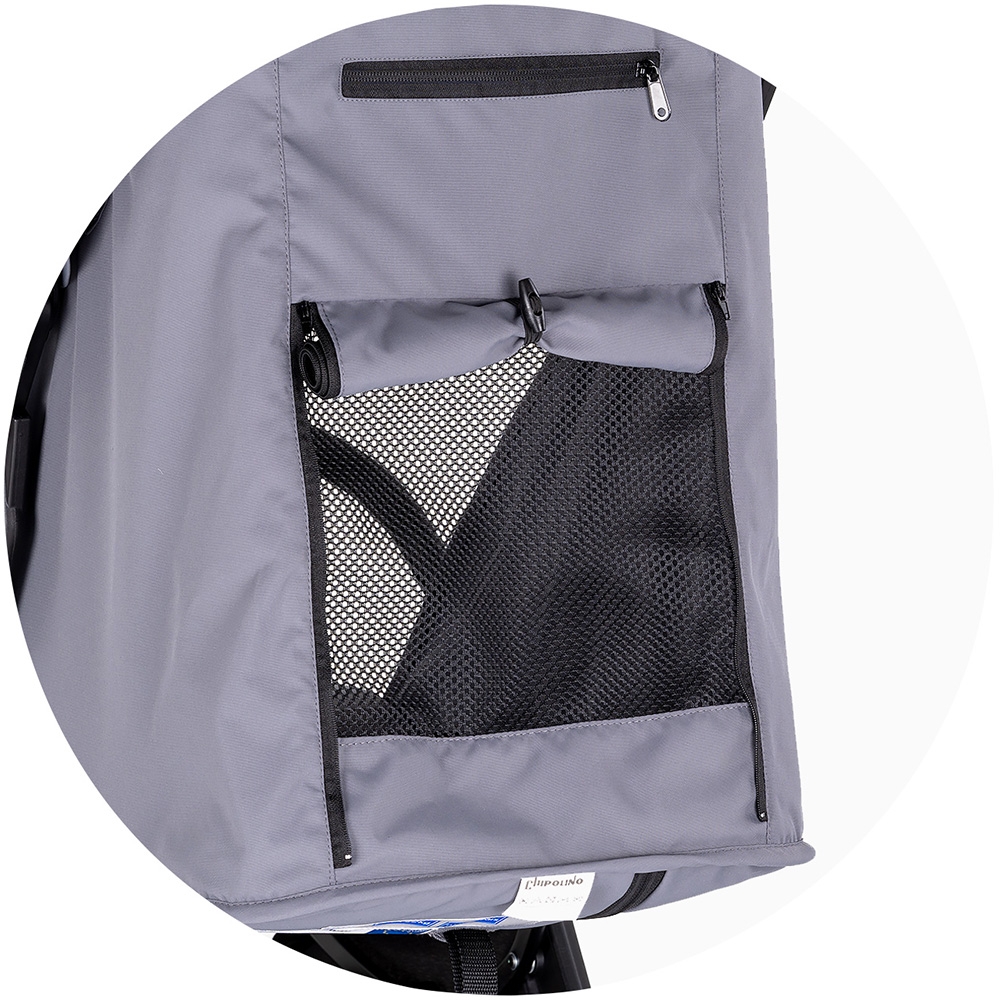 Carucior pentru copii Chipolino Diamond cloud grey, Cadru aluminiu, Spatar reglabil, suport picioare reglabil, Suspensii, greutate suportata 22 kg - 3