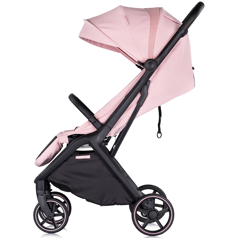 Carucior pentru copii Chipolino Diamond pink marshmallow, Cadru aluminiu, Spatar reglabil, suport picioare reglabil, Suspensii, greutate suportata 22 kg