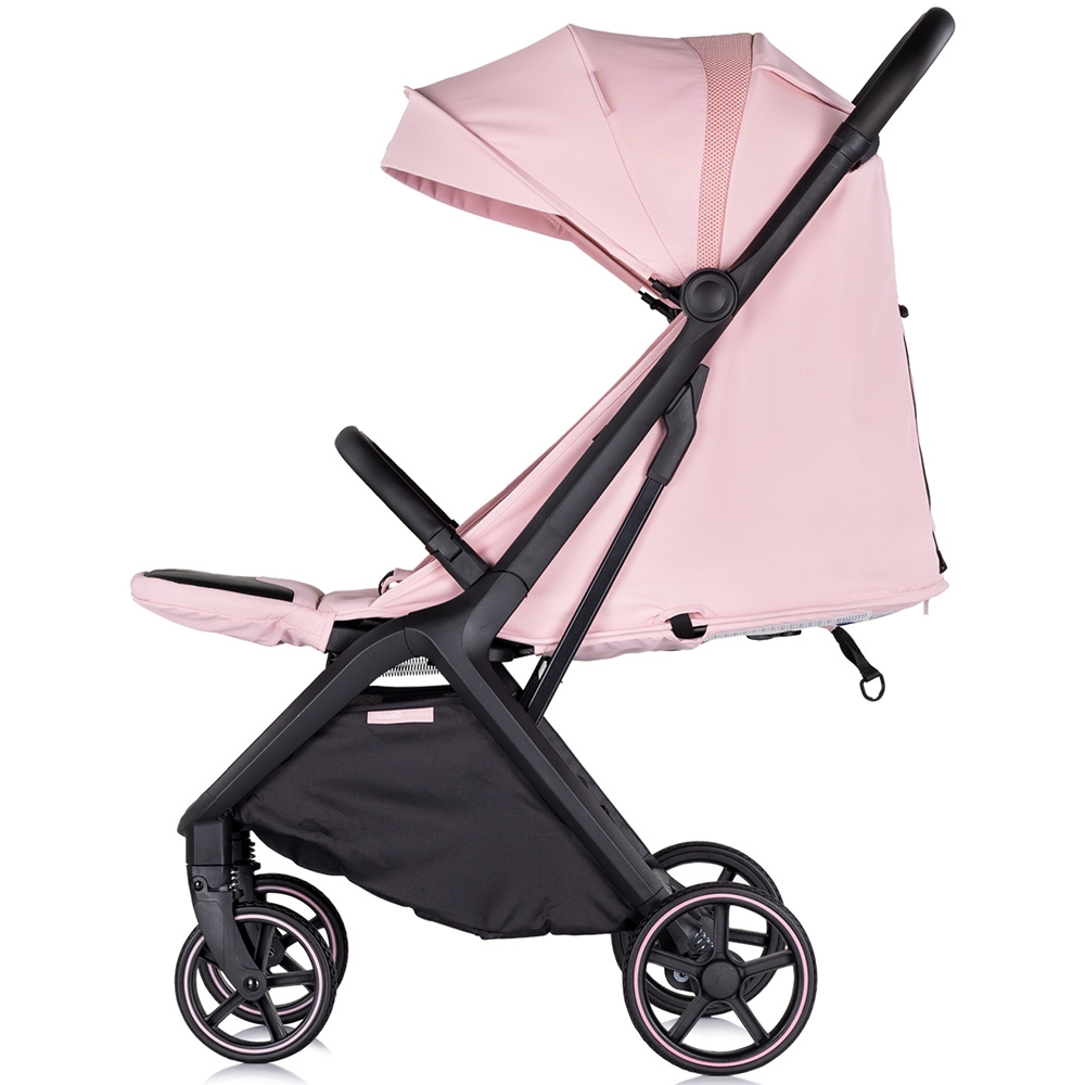 Carucior pentru copii Chipolino Diamond pink marshmallow, Cadru aluminiu, Spatar reglabil, suport picioare reglabil, Suspensii, greutate suportata 22 kg - 1