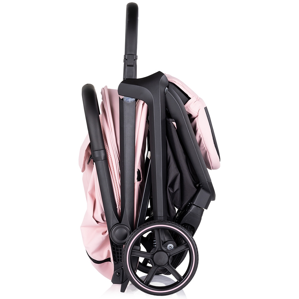 Carucior pentru copii Chipolino Diamond pink marshmallow, Cadru aluminiu, Spatar reglabil, suport picioare reglabil, Suspensii, greutate suportata 22 kg - 2