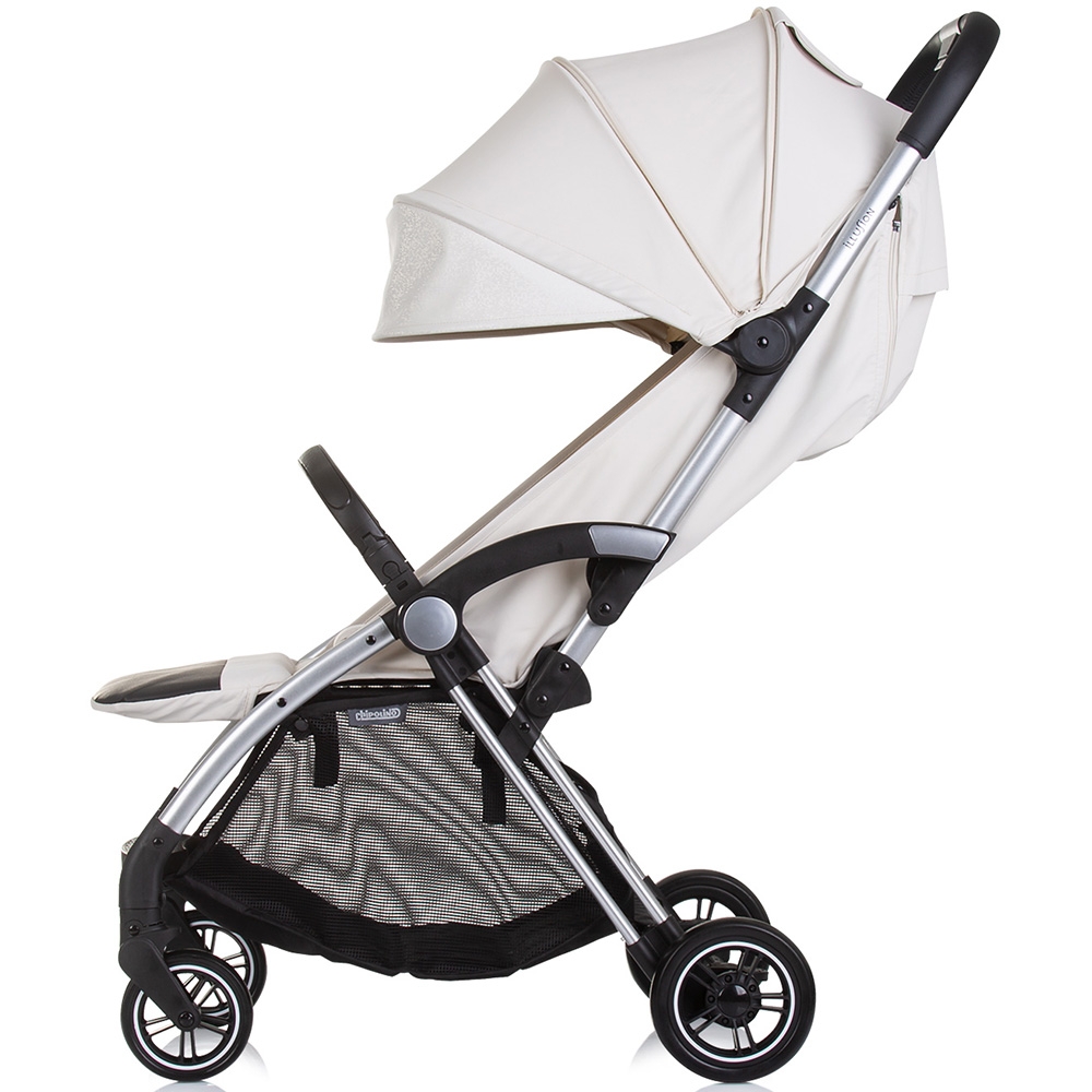 Carucior pentru copii Chipolino Illusion biscotta, Pliere automata, Spatar reglabil, bara de protectie detasabila, Suport picioare reglabil, greutate suportata 22 kg - 1