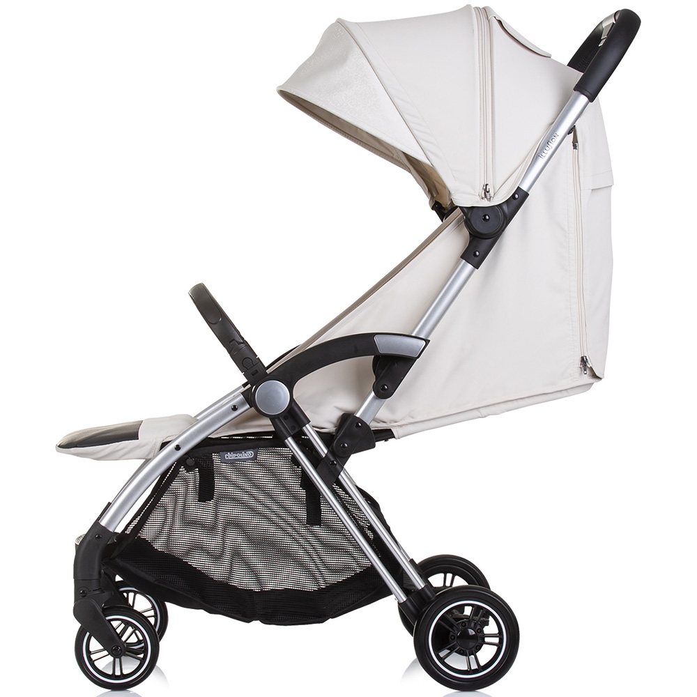 Carucior pentru copii Chipolino Illusion biscotta, Pliere automata, Spatar reglabil, bara de protectie detasabila, Suport picioare reglabil, greutate suportata 22 kg - 2