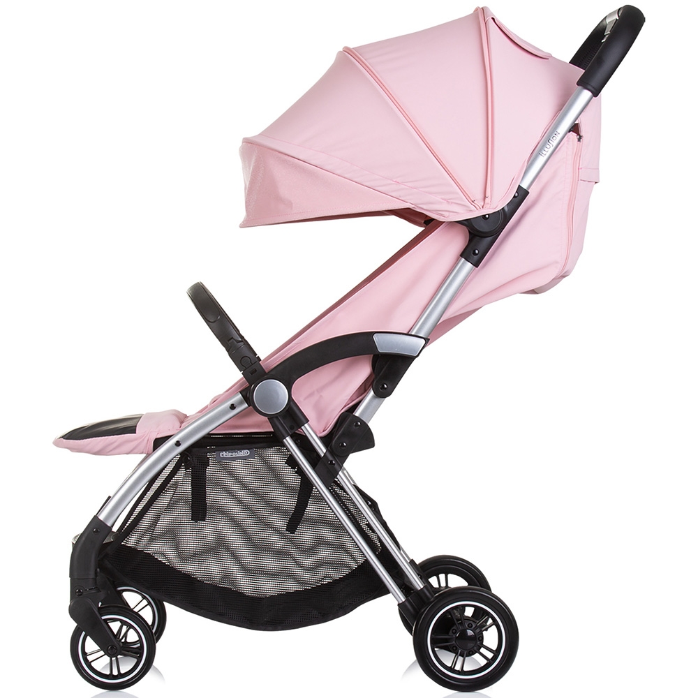 Carucior pentru copii Chipolino Illusion pink marshmallow, Pliere automata, Spatar reglabil, bara de protectie detasabila, Suport picioare reglabil, greutate suportata 22 kg - 1