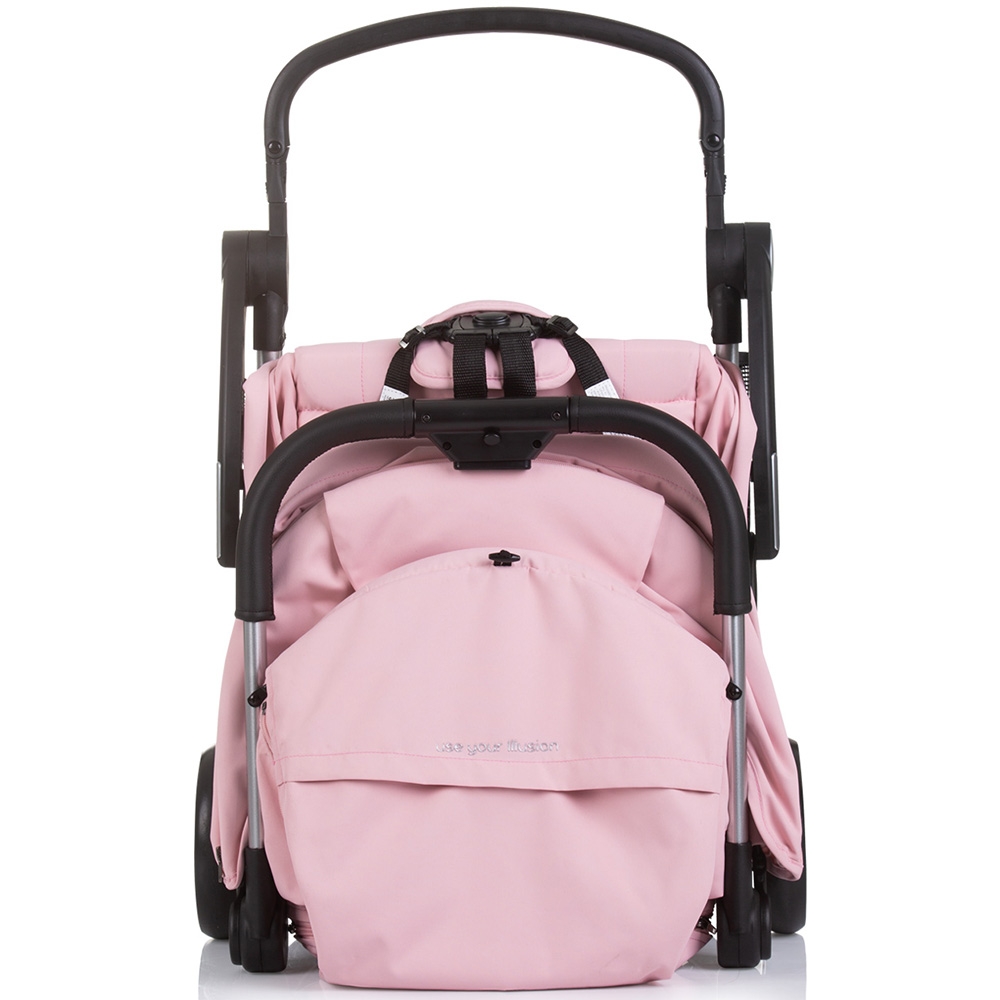 Carucior pentru copii Chipolino Illusion pink marshmallow, Pliere automata, Spatar reglabil, bara de protectie detasabila, Suport picioare reglabil, greutate suportata 22 kg - 3