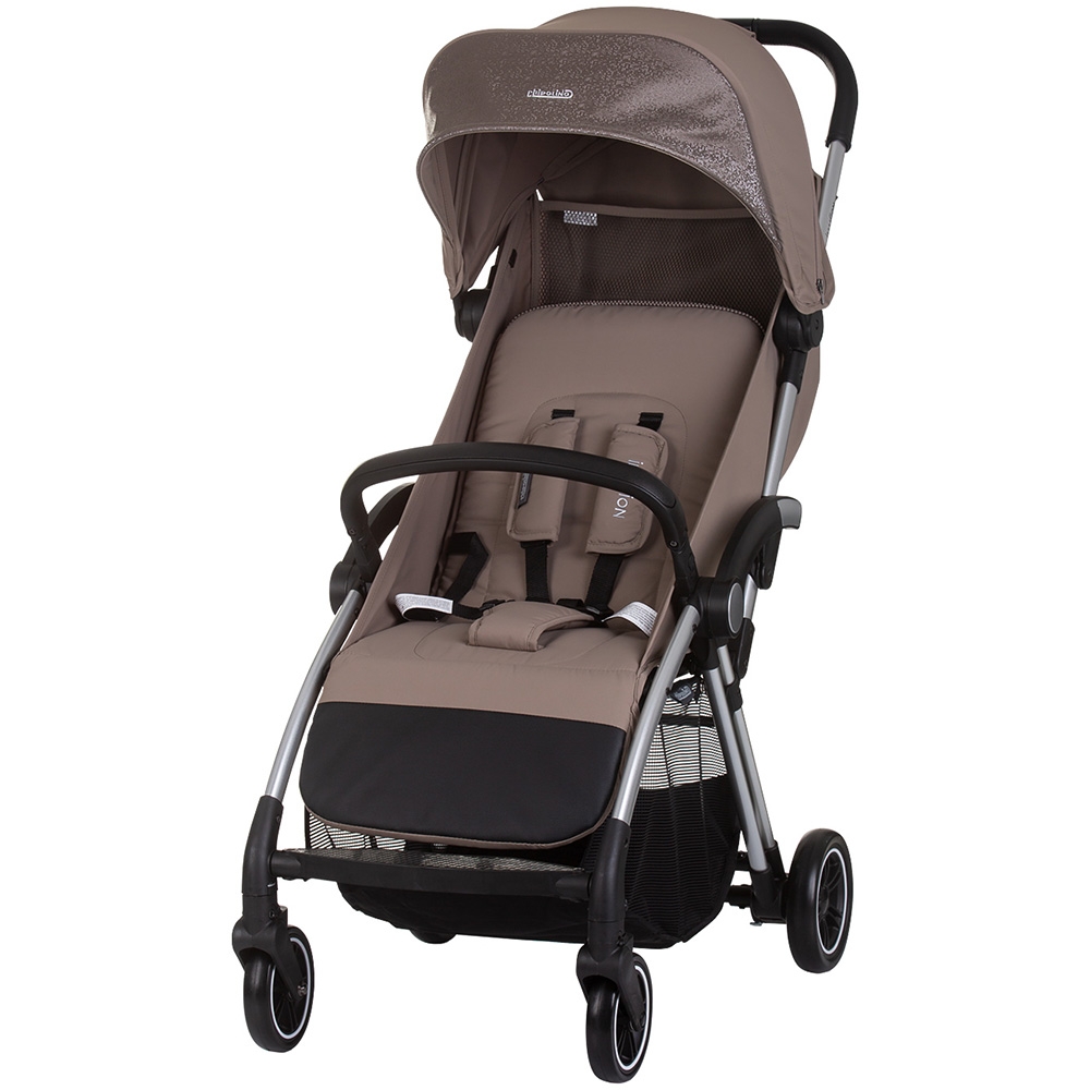 Carucior pentru copii Chipolino Illusion tiramisu, Pliere automata, Spatar reglabil, bara de protectie detasabila, Suport picioare reglabil, greutate suportata 22 kg