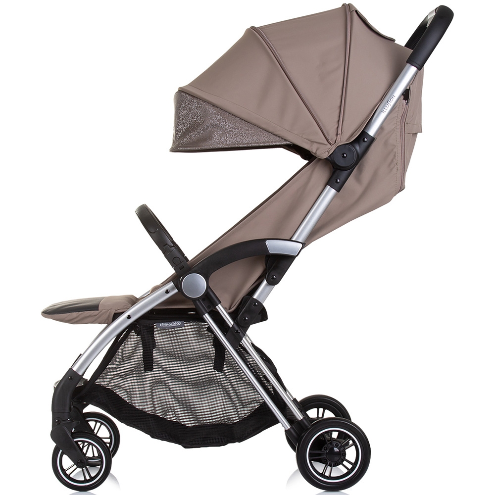 Carucior pentru copii Chipolino Illusion tiramisu, Pliere automata, Spatar reglabil, bara de protectie detasabila, Suport picioare reglabil, greutate suportata 22 kg - 1 | YEO