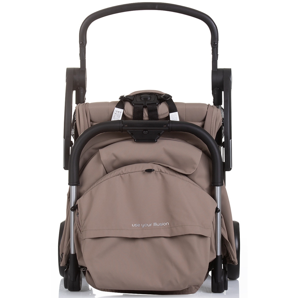 Carucior pentru copii Chipolino Illusion tiramisu, Pliere automata, Spatar reglabil, bara de protectie detasabila, Suport picioare reglabil, greutate suportata 22 kg - 3 | YEO