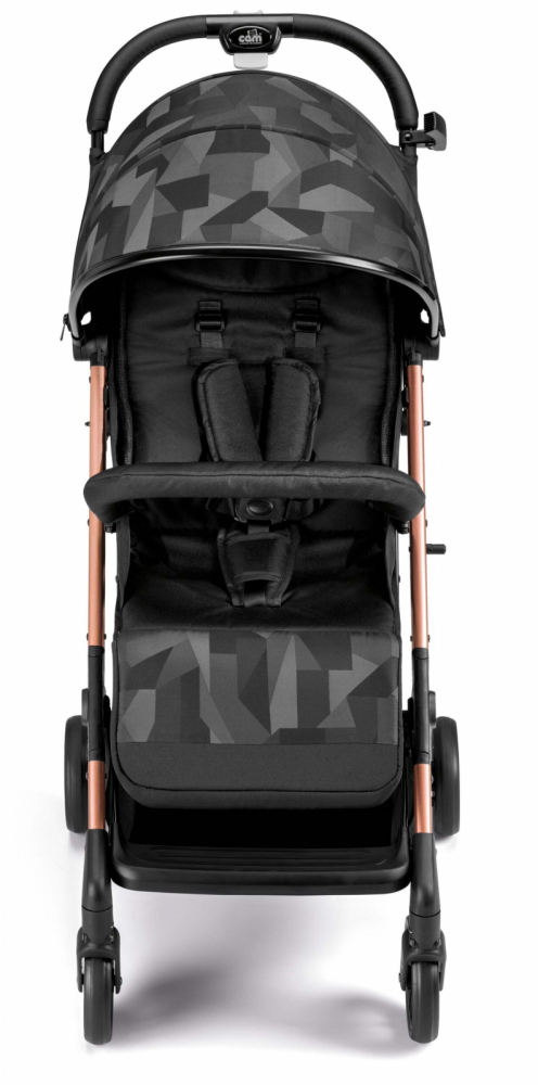 Carucior sport Compass 2.0 Jacquard Nero CAM, 0-4 ani, spatar reglabil, suspensii, sistem tip troller, suport picioare ajustabil + accesorii