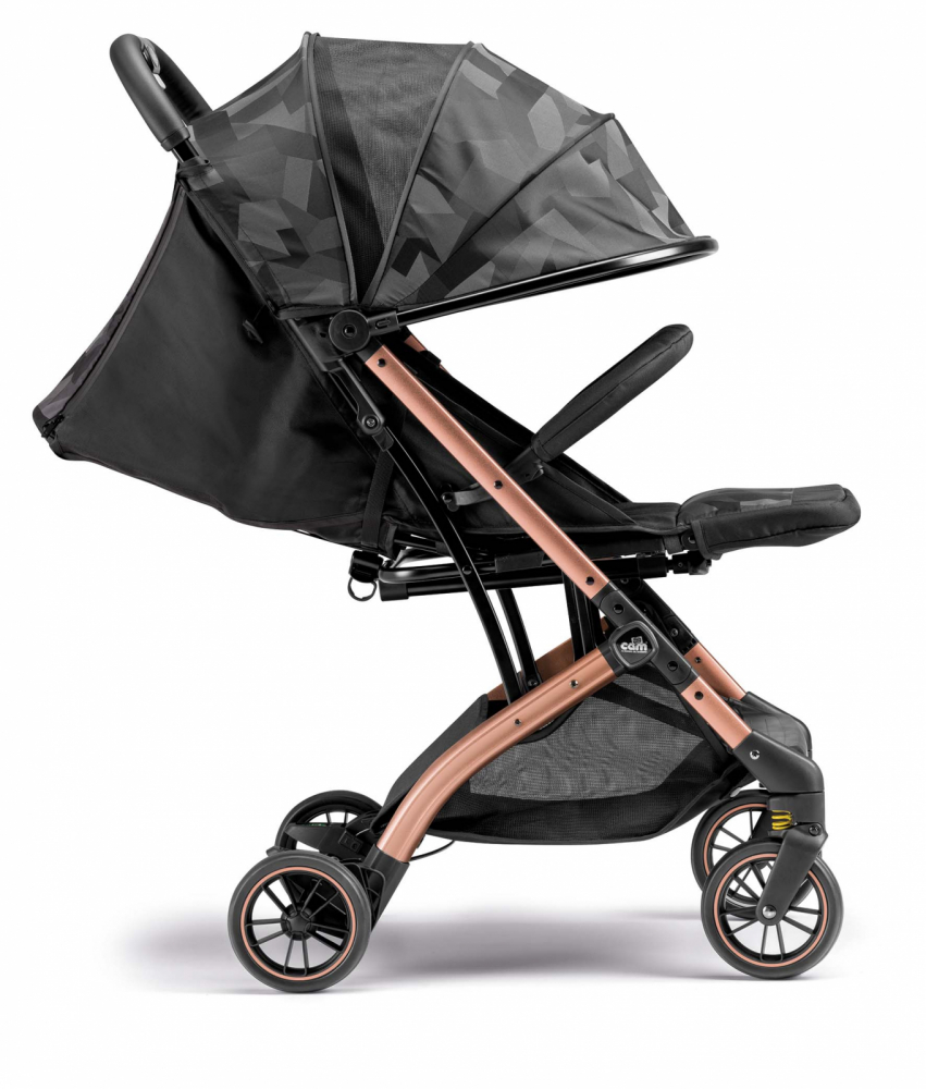 Carucior sport Compass 2.0 Jacquard Nero CAM, 0-4 ani, spatar reglabil, suspensii, sistem tip troller, suport picioare ajustabil + accesorii - 1