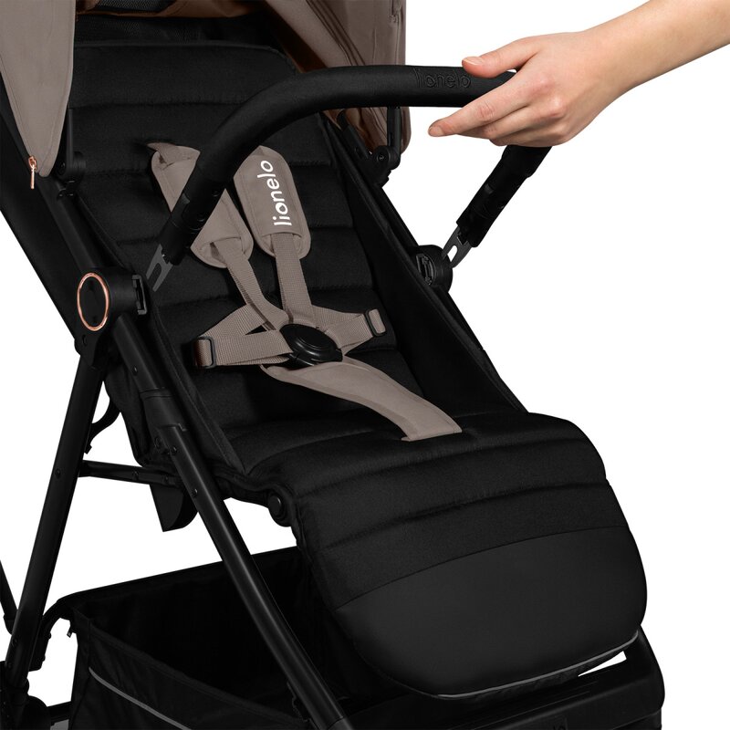 Carucior sport Lionelo Mira Bej, maner reglabil in 5 pozitii, spatar si suport de picioare reglabile, plasa de tantari si suport biberon incluse, Conform cu EN1888-1, EN1888-2, Testare SGS - 4