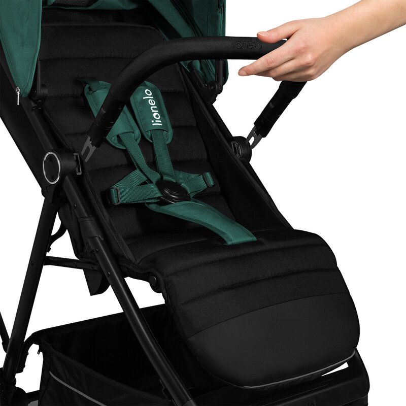 Carucior sport Lionelo Mira Verde, maner reglabil in 5 pozitii, spatar si suport de picioare reglabile, plasa de tantari si suport biberon incluse, Conform cu EN1888-1, EN1888-2, Testare SGS - 4