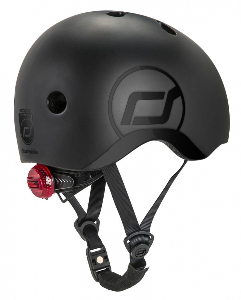 Casca de protectie pentru copii, sistem de reglare magnetic cu led, XXS-S, 45-51 cm, 1 an+, Black, Scoot Ride - 2 | YEO