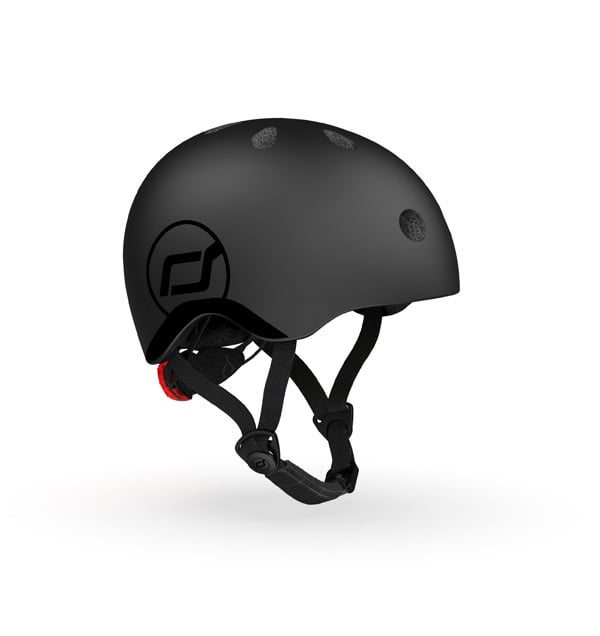 Casca de protectie pentru copii, sistem de reglare magnetic cu led, XXS-S, 45-51 cm, 1 an+, Black, Scoot Ride