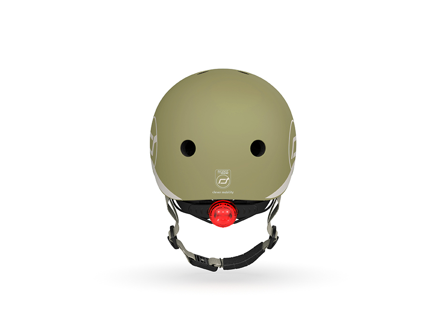 Casca de protectie pentru copii, sistem de reglare magnetic cu led, XXS-S, 45-51 cm, 1 an+, Olive, Scoot Ride - 2 | YEO
