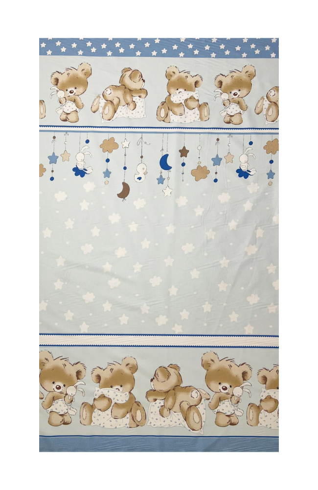 Cearceaf din bumbac pentru saltea 120x60 cm BearsRabbit Albastru Beberoyal