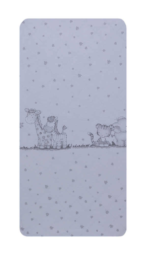 Cearceaf din bumbac pentru saltea 120x60 cm Safari Friends alb Beberoyal