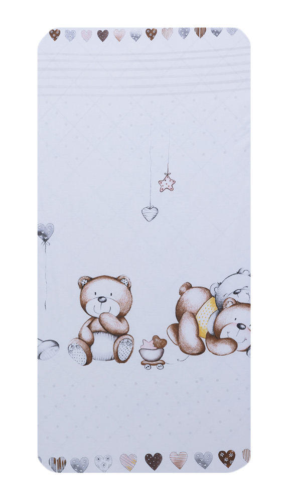 Cearceaf din bumbac pentru saltea 120x60 cm Teddy BearHearts Alb - 1