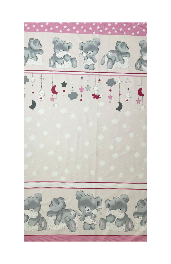 Cearceaf din bumbac pentru saltea 120x60 cm BearsRabbit Roz Beberoyal