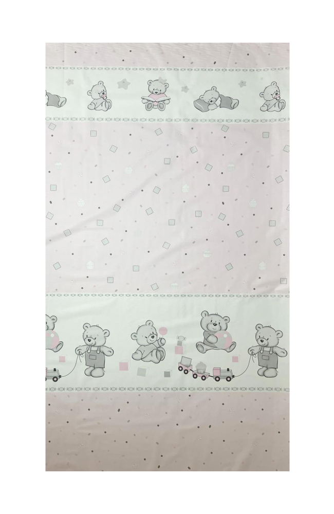 Cearceaf din bumbac pentru saltea 120x60 cm BearsToys Roz Beberoyal - 1
