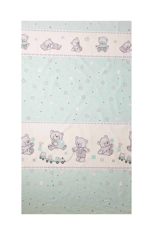 Cearceaf din bumbac pentru saltea 120x60 cm BearsToys Turcoaz Beberoyal