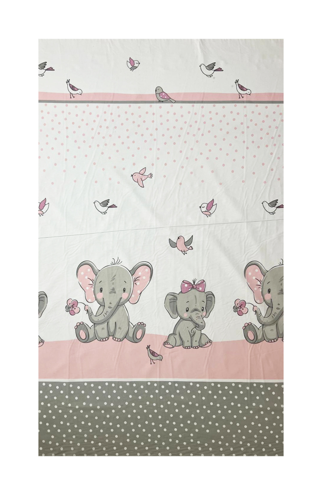 Cearceaf din bumbac pentru saltea 120x60 cm ElefantBirds Roz Beberoyal