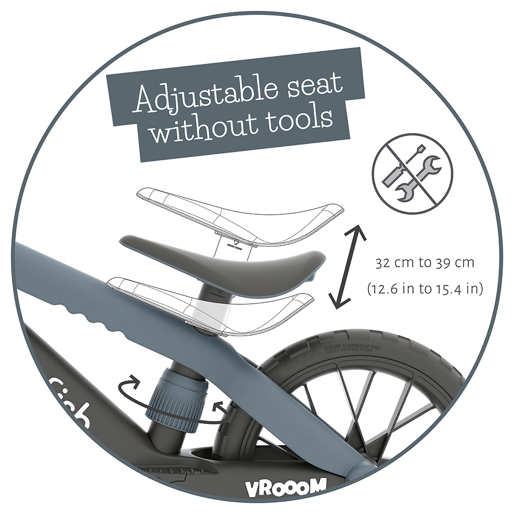 Bicicleta fara pedale Chillafish BMXie Vroom Anthracite, 12 inch, suport pentru picioare integrat, varsta 2-5 ani, scaun reglabil, anvelope EVA, greutate admisa 35 kg - 2 | YEO