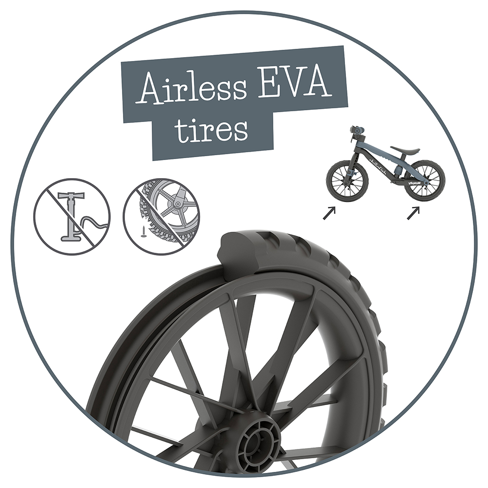 Bicicleta fara pedale Chillafish BMXie Vroom Anthracite, 12 inch, suport pentru picioare integrat, varsta 2-5 ani, scaun reglabil, anvelope EVA, greutate admisa 35 kg - 5
