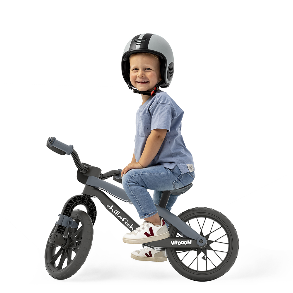 Bicicleta fara pedale Chillafish BMXie Vroom Anthracite, 12 inch, suport pentru picioare integrat, varsta 2-5 ani, scaun reglabil, anvelope EVA, greutate admisa 35 kg - 6