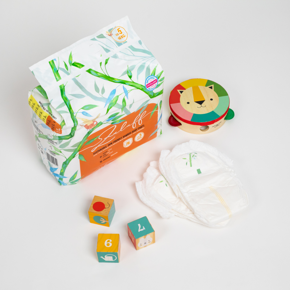 Scutece chilotel din bambus Zuluff, marime 5, peste 12 kg, 26 bucati - 1 | YEO