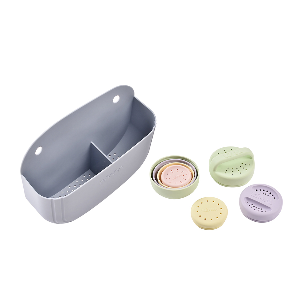 Cos silicon Beaba cu jucarii de baie Pebble - 4 | YEO