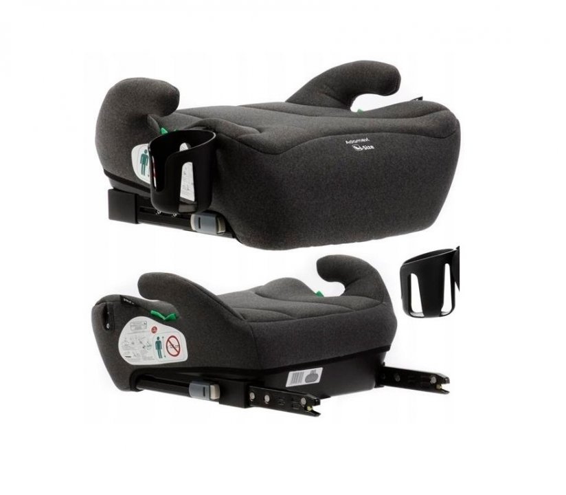 Inaltator auto pentru copii isofix Adamex Jazz, omologat R129 i-Size, bare isofix reglabile, suport pahar, husa detasabila, 125-150 cm sau 22-36 kg, Gri - 4