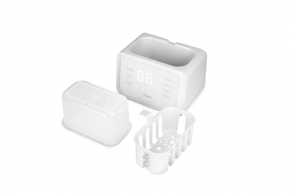 Incalzitor dublu pentru biberoane, Kidnort Hap White, multifunctional, design minimalist si modern, cu ecran tactil, afisaj digital intuitiv, capac transparent, dimensiune 22.6 x 22.0 x 13.8 cm - 1 | YEO