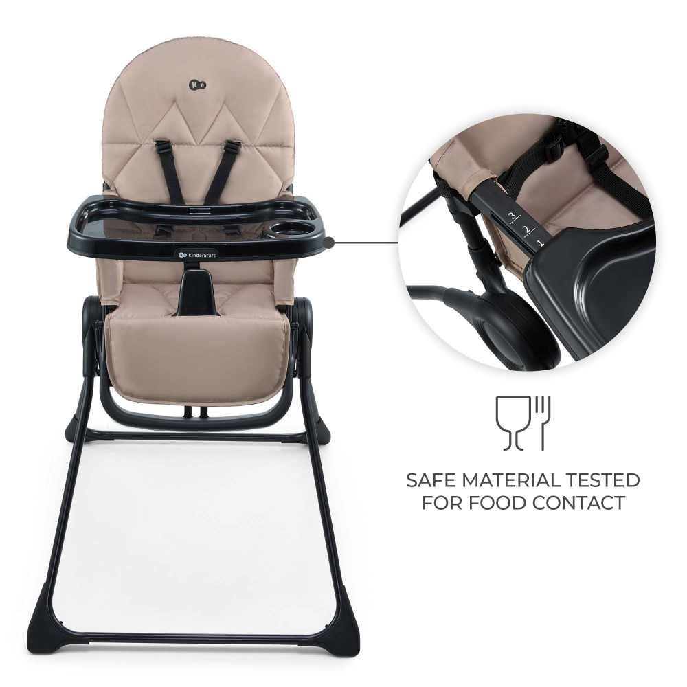 Scaun de masa pentru copii Kinderkraft Binci Beige - 2 | YEO
