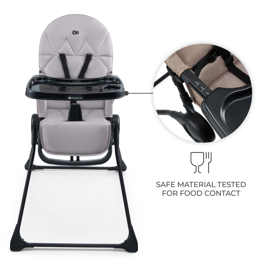 Scaun de masa pentru copii Kinderkraft Binci Grey - 2 | YEO