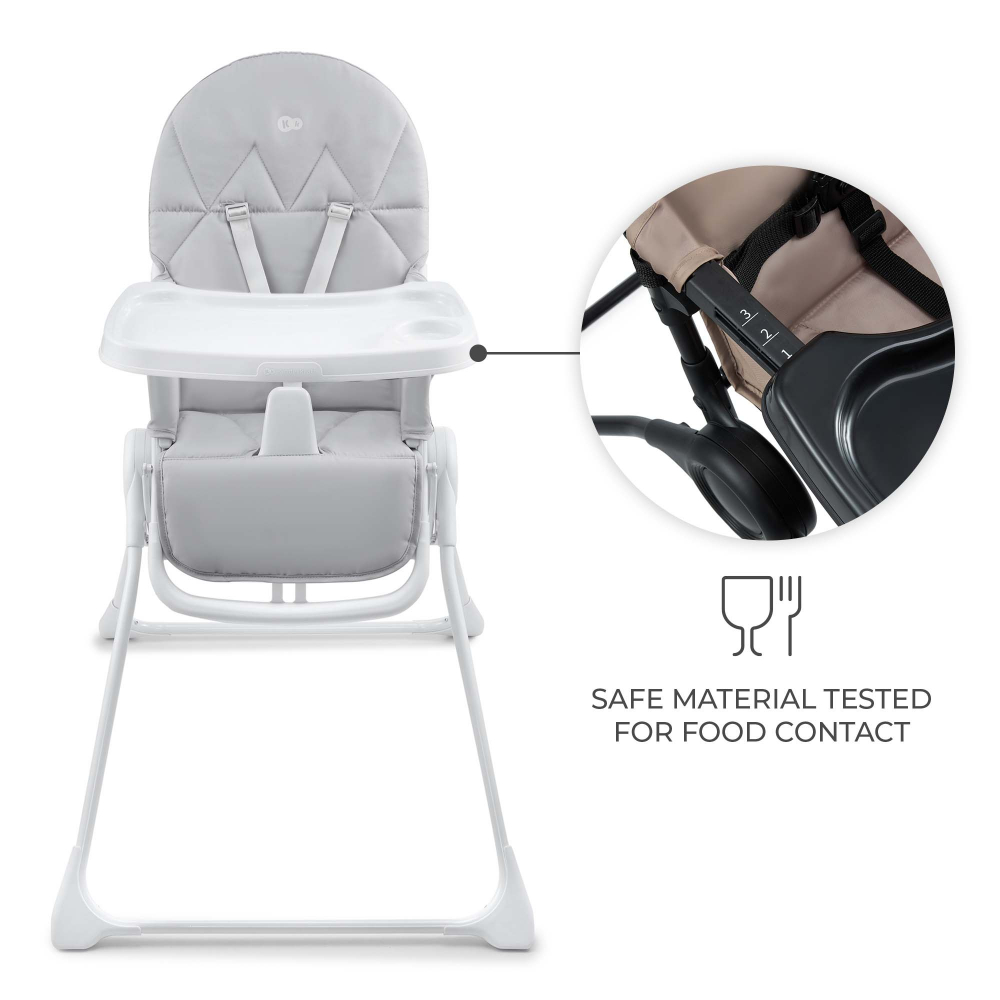 Scaun de masa pentru copii Kinderkraft Binci Light Grey - 2 | YEO