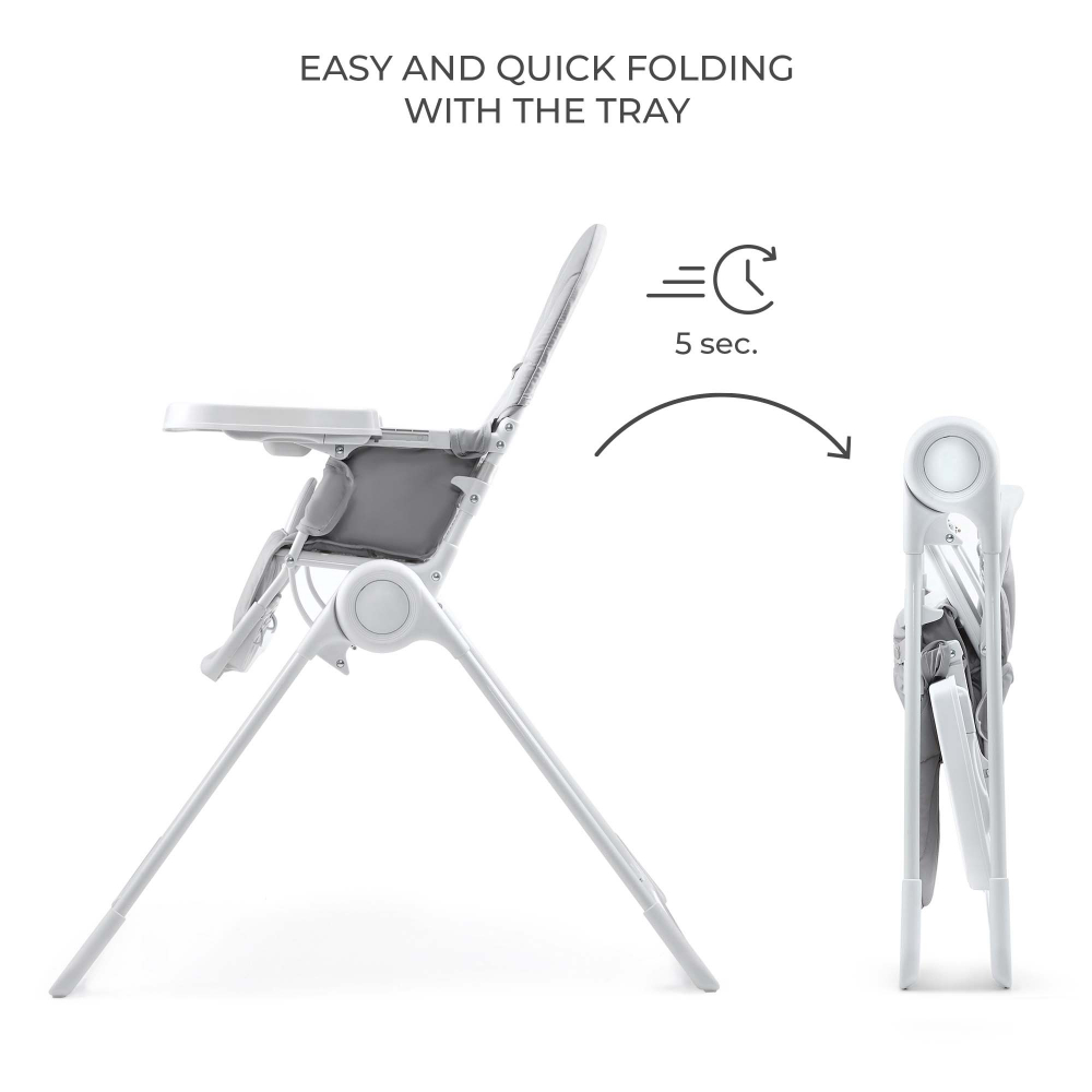 Scaun de masa pentru copii Kinderkraft Binci Light Grey - 4 | YEO