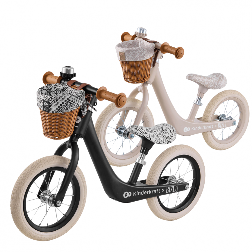 Bicicleta de echilibru Kinderkraft Rapid 2 Bizuu Beige, cadru din aliaj de magneziu, scaun reglabil, clopotel si cos pentru jucarii - 3 | YEO