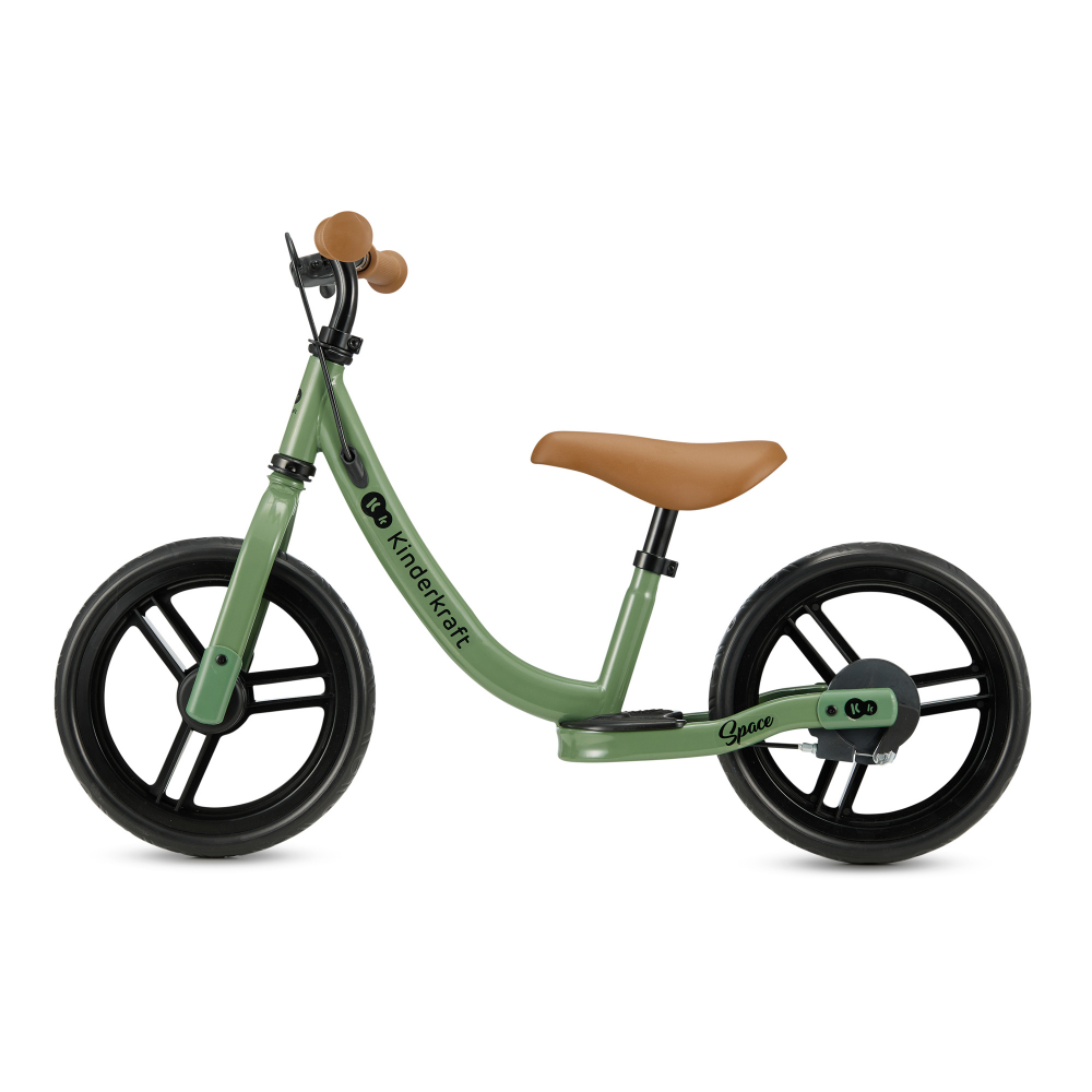 Bicicleta pentru copii Kinderkraft Space Light Green fara pedale, cu suport picioare, frana de mana, greutate admisa 35 kg - 2 | YEO