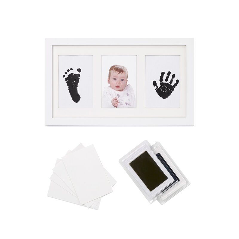 Kit rama foto tripla Jane White cu cerneala pentru manuta si piciorus, Non-toxic