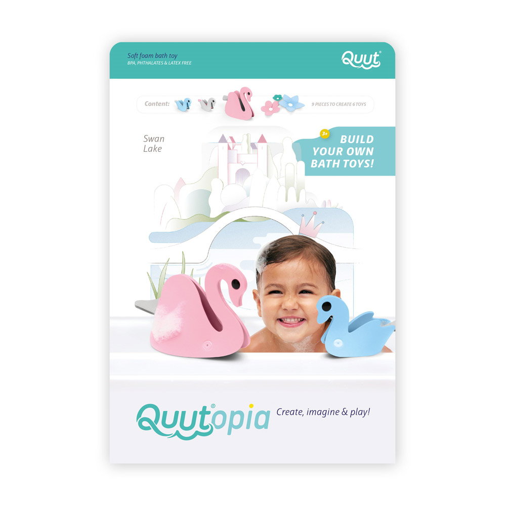 Jucarie creativa de baie Lacul lebedelor Quut Toys
