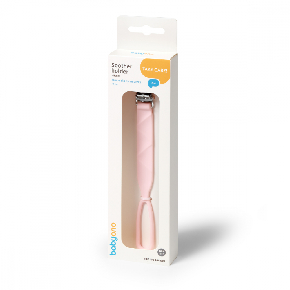 Lant pentru suzeta Babyono Roz din silicon - 2 | YEO